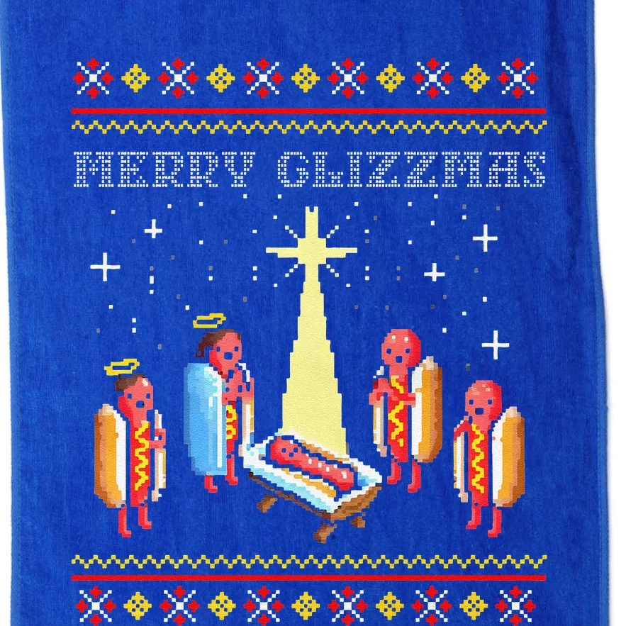 Funny Merry Glizzmas Tacky Merry Christmas Hot Dogs Platinum Collection Golf Towel