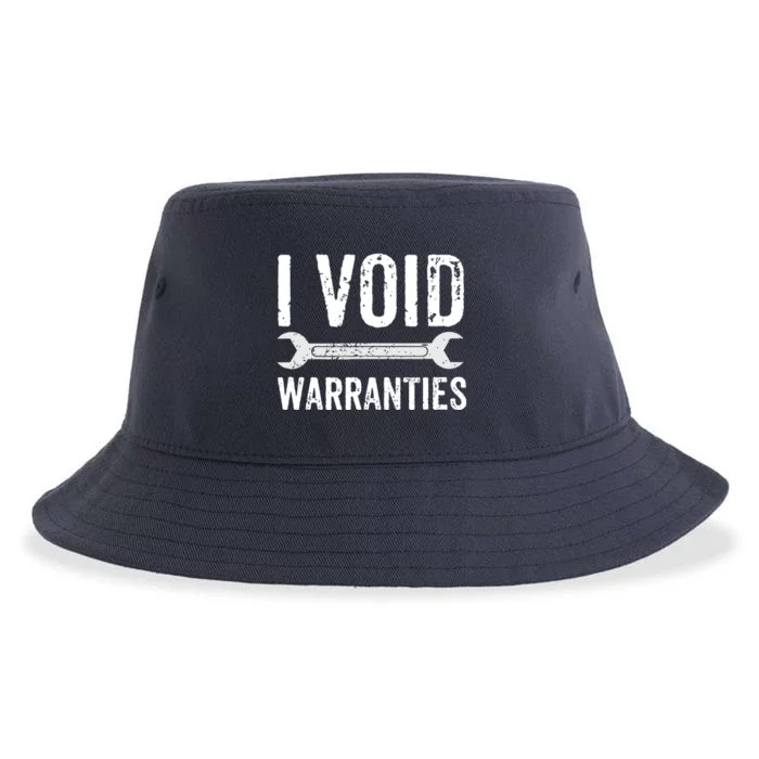 Funny Mechanic Gifts For Him I Void Warranties Sustainable Bucket Hat