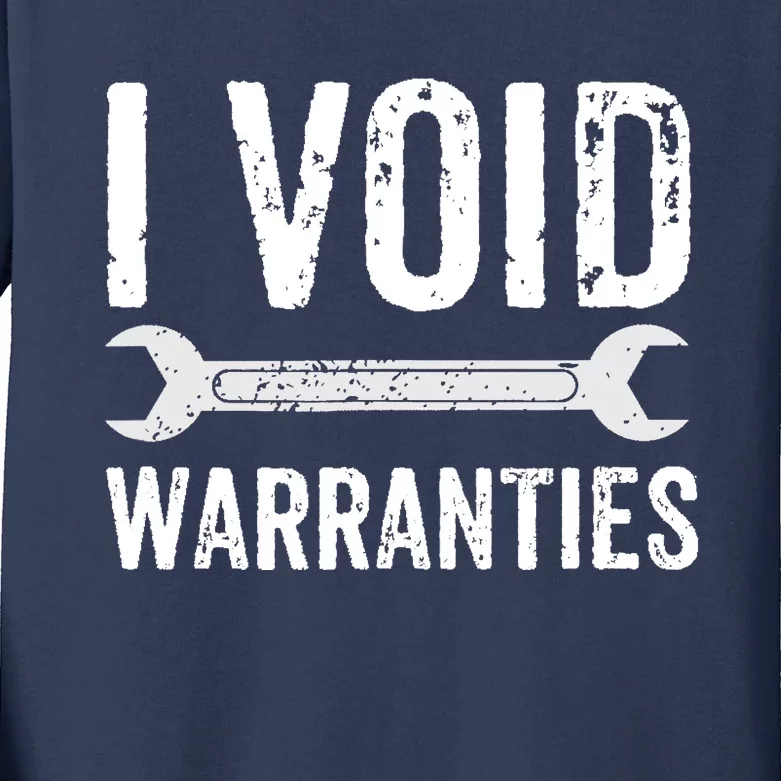 Funny Mechanic Gifts For Him I Void Warranties Kids Long Sleeve Shirt