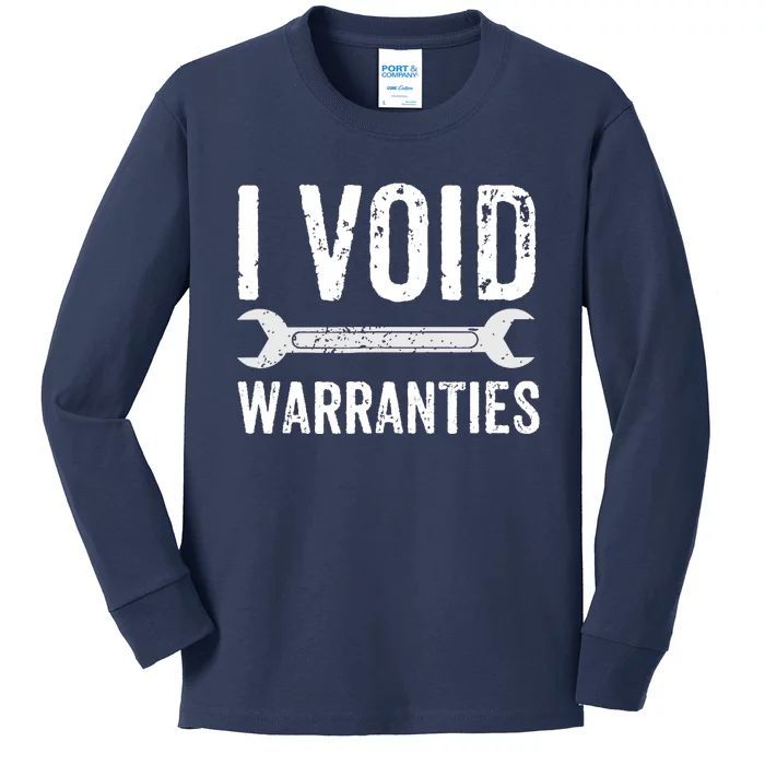 Funny Mechanic Gifts For Him I Void Warranties Kids Long Sleeve Shirt