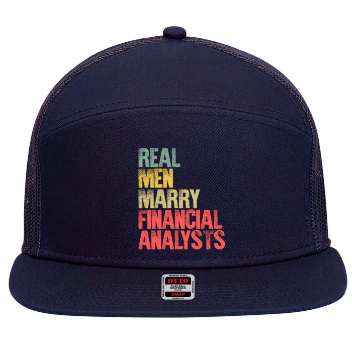 Funny Marriage Gift Real Marry Financial Analysts Gift 7 Panel Mesh Trucker Snapback Hat