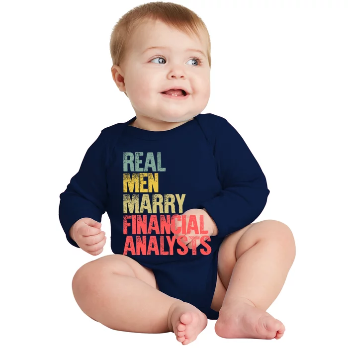 Funny Marriage Gift Real Marry Financial Analysts Gift Baby Long Sleeve Bodysuit