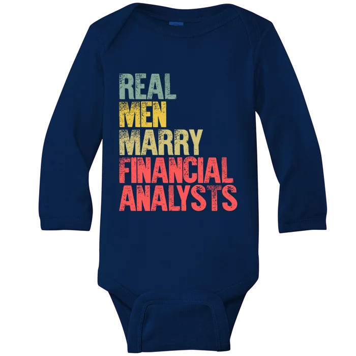 Funny Marriage Gift Real Marry Financial Analysts Gift Baby Long Sleeve Bodysuit