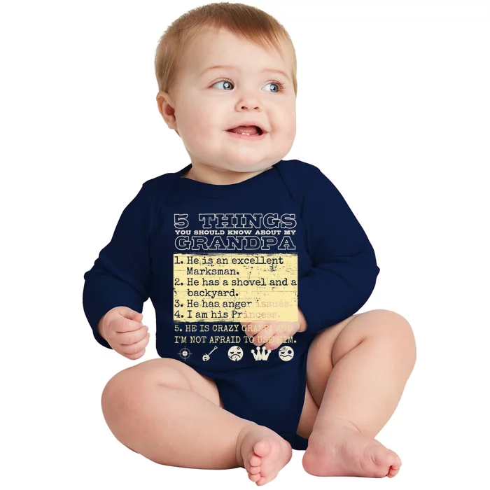 Family Matching Grandfather Grandpa Granddaughter Grand Gift Baby Long Sleeve Bodysuit