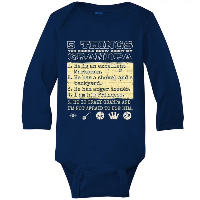 Family Matching Grandfather Grandpa Granddaughter Grand Gift Baby Long Sleeve Bodysuit