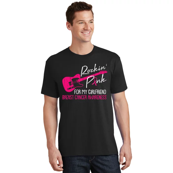 For My Girlfriend Breast Cancer Awareness Boyfriend Warrior T-Shirt