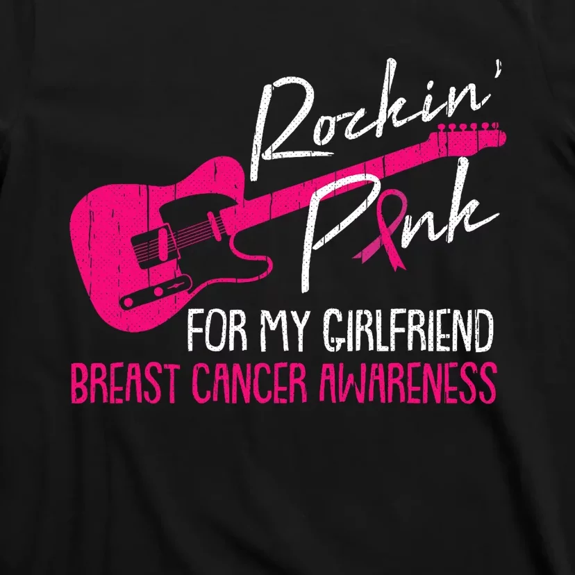 For My Girlfriend Breast Cancer Awareness Boyfriend Warrior T-Shirt