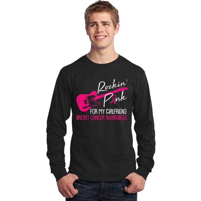 For My Girlfriend Breast Cancer Awareness Boyfriend Warrior Tall Long Sleeve T-Shirt