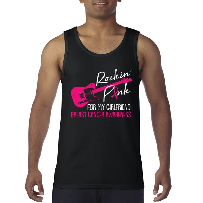 For My Girlfriend Breast Cancer Awareness Boyfriend Warrior Tank Top