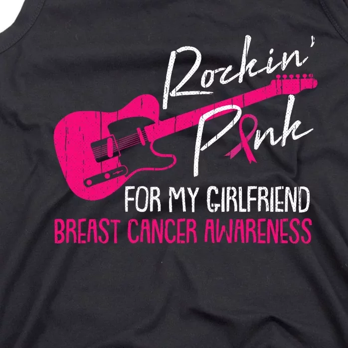 For My Girlfriend Breast Cancer Awareness Boyfriend Warrior Tank Top