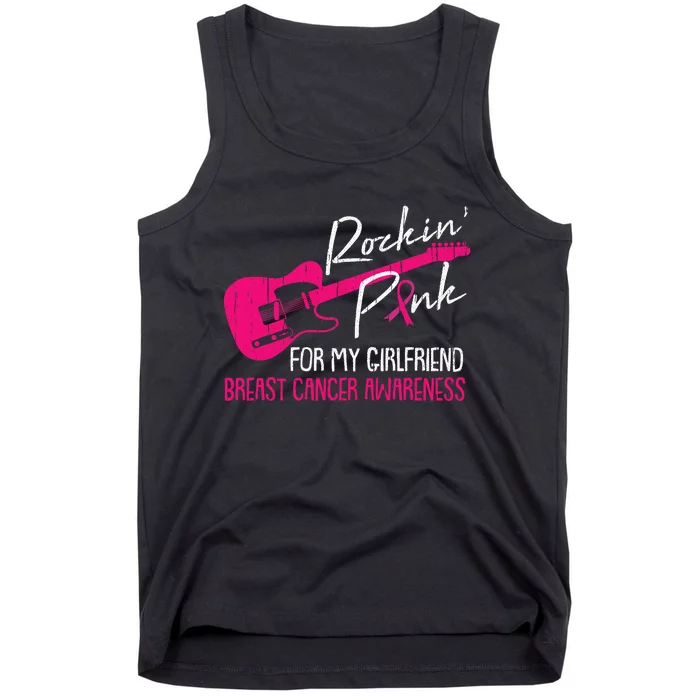 For My Girlfriend Breast Cancer Awareness Boyfriend Warrior Tank Top