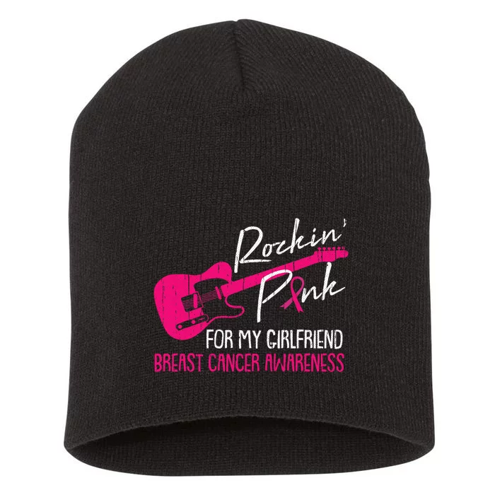 For My Girlfriend Breast Cancer Awareness Boyfriend Warrior Short Acrylic Beanie