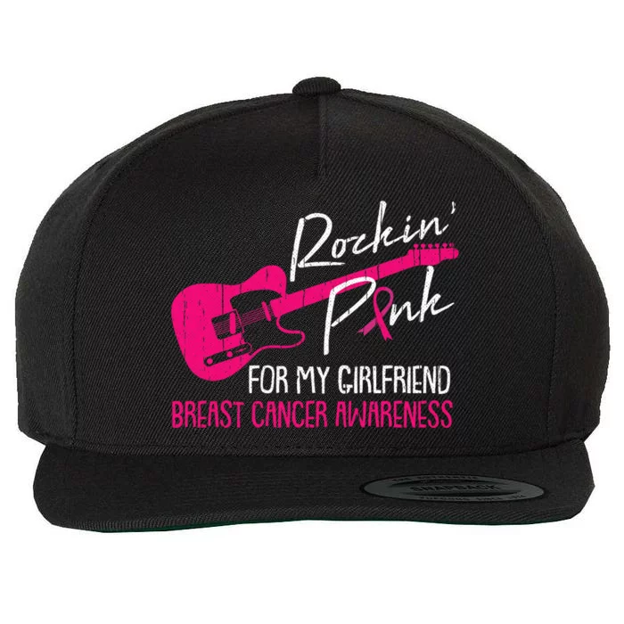 For My Girlfriend Breast Cancer Awareness Boyfriend Warrior Wool Snapback Cap