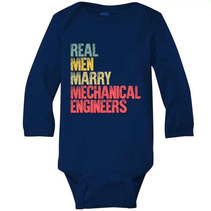 Funny Marriage Gift Real Marry Mechanical Engineers Great Gift Baby Long Sleeve Bodysuit