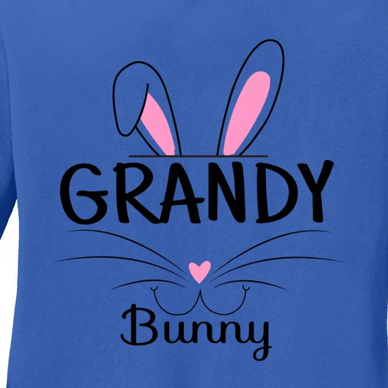 Family Matching Grandy Bunny Graphic Easter Costume Grandy Gift Ladies Long Sleeve Shirt