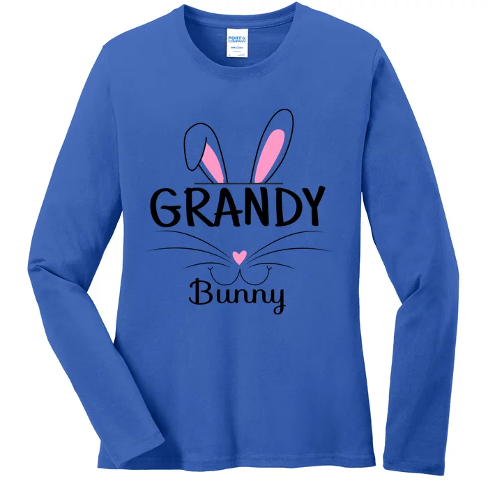 Family Matching Grandy Bunny Graphic Easter Costume Grandy Gift Ladies Long Sleeve Shirt