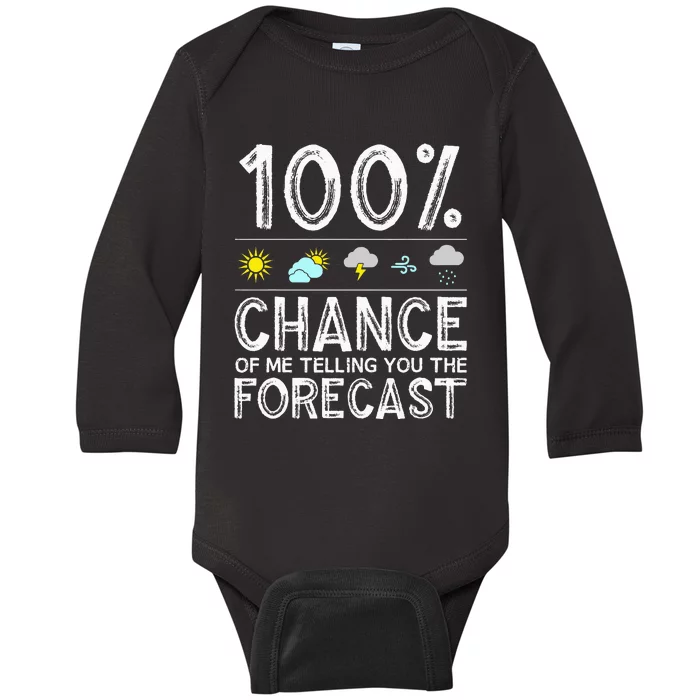 Funny Meteorology Gift Weather Enthusiasts Cool Weatherman Baby Long Sleeve Bodysuit