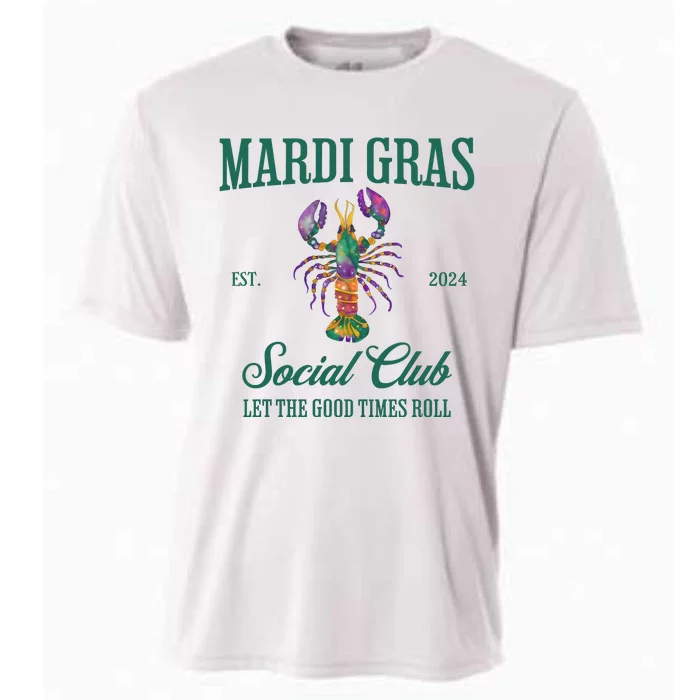 Funny Mardi Gras Est 2024 Social Club Let The Good Time Rolls Cooling Performance Crew T-Shirt