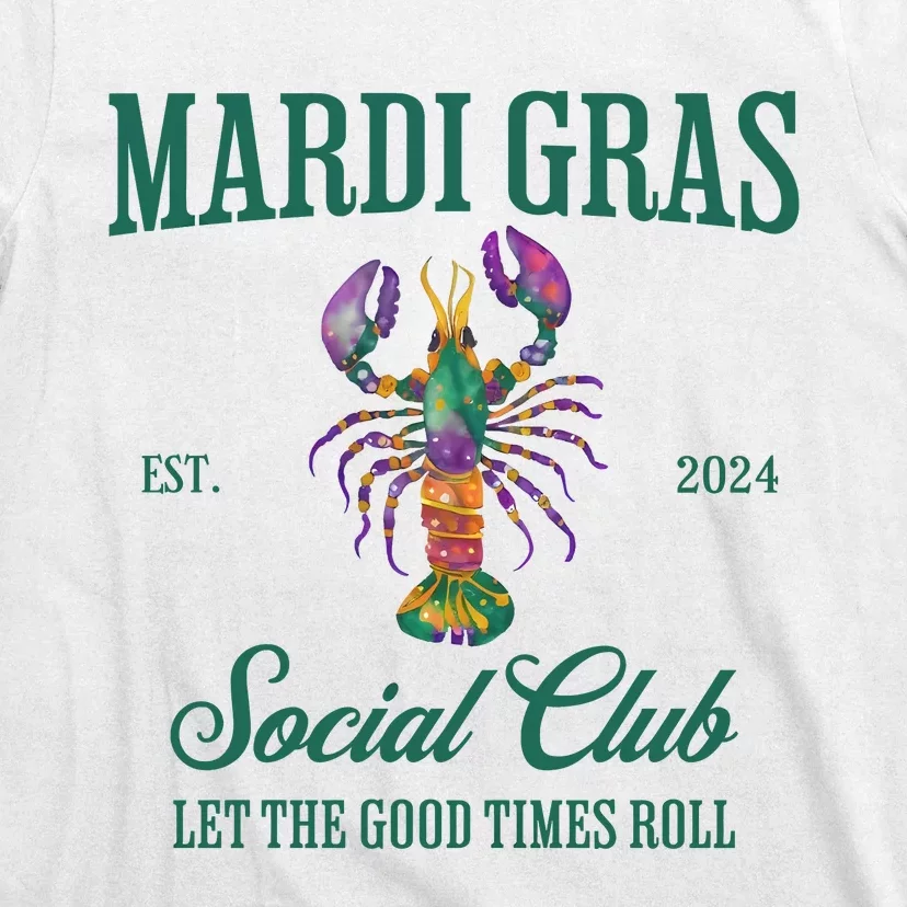 Funny Mardi Gras Est 2024 Social Club Let The Good Time Rolls T-Shirt