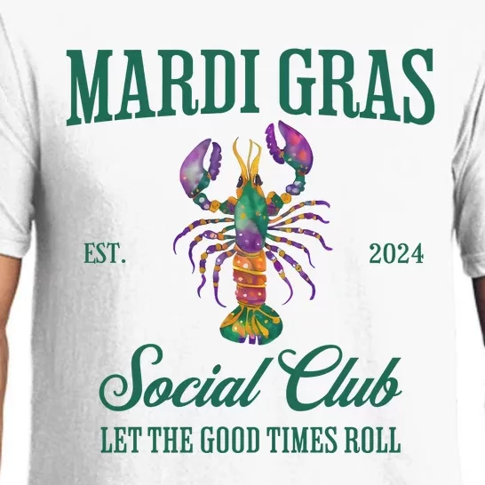 Funny Mardi Gras Est 2024 Social Club Let The Good Time Rolls Pajama Set