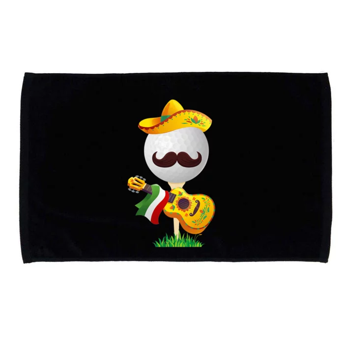 Funny Mexican Golf Ball Sombrero Guitar Cinco De Mayo Microfiber Hand Towel