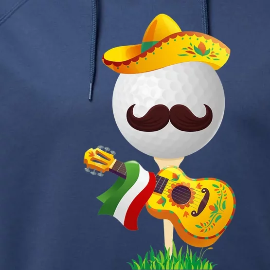 Funny Mexican Golf Ball Sombrero Guitar Cinco De Mayo Performance Fleece Hoodie