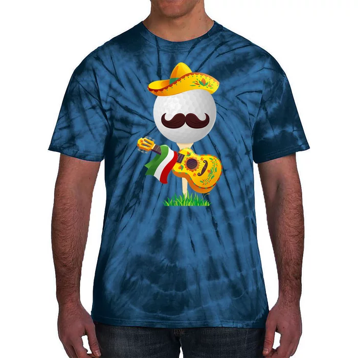 Funny Mexican Golf Ball Sombrero Guitar Cinco De Mayo Tie-Dye T-Shirt