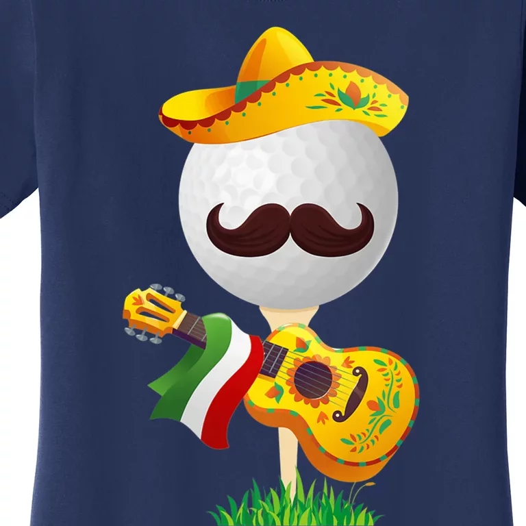 Funny Mexican Golf Ball Sombrero Guitar Cinco De Mayo Women's T-Shirt