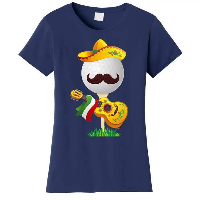 Funny Mexican Golf Ball Sombrero Guitar Cinco De Mayo Women's T-Shirt