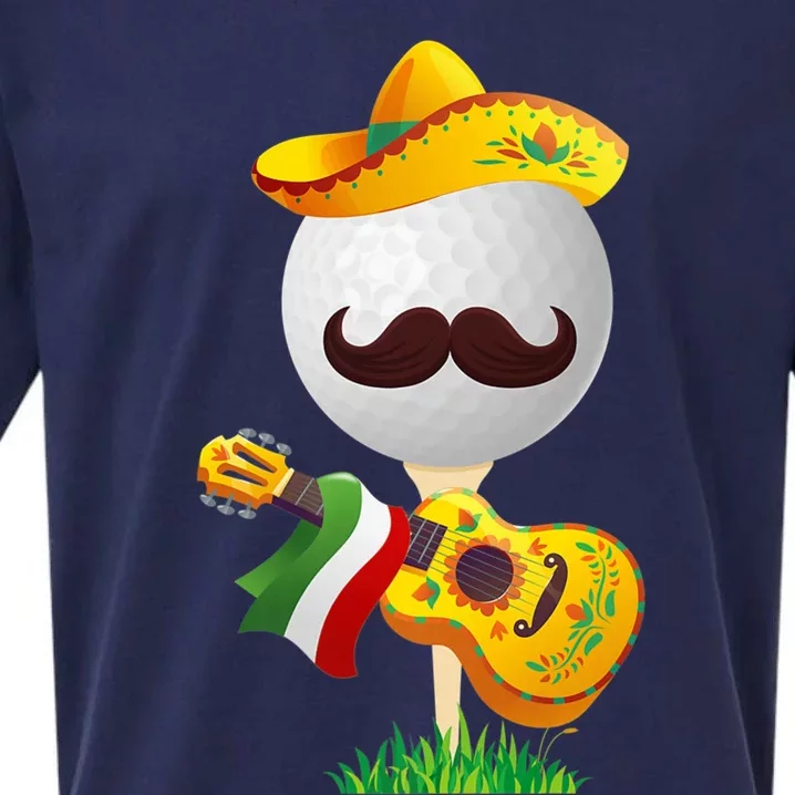 Funny Mexican Golf Ball Sombrero Guitar Cinco De Mayo Sueded Cloud Jersey T-Shirt