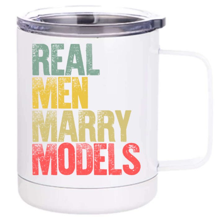 Funny Marriage Gift Real Marry Models Groom Gift Front & Back 12oz Stainless Steel Tumbler Cup