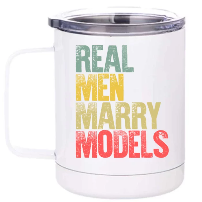 Funny Marriage Gift Real Marry Models Groom Gift Front & Back 12oz Stainless Steel Tumbler Cup