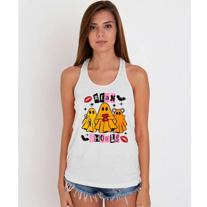 Funny Mean Ghouls Halloween Lover Women's Knotted Racerback Tank