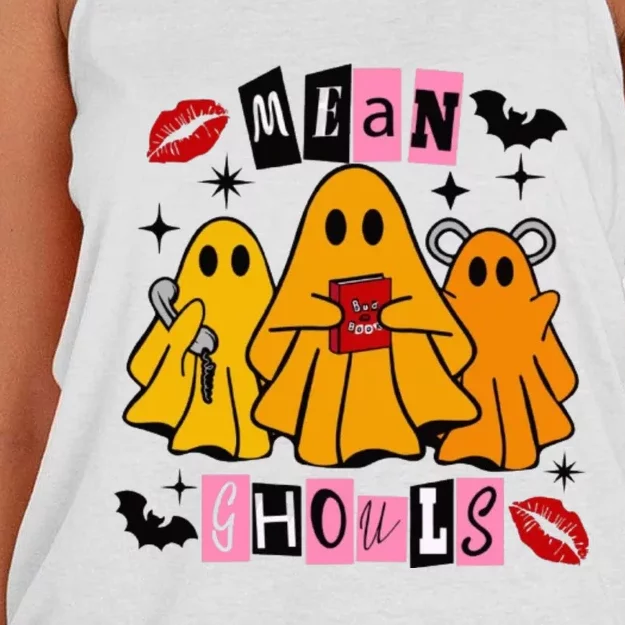 Funny Mean Ghouls Halloween Lover Women's Knotted Racerback Tank