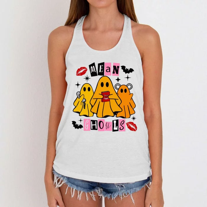 Funny Mean Ghouls Halloween Lover Women's Knotted Racerback Tank