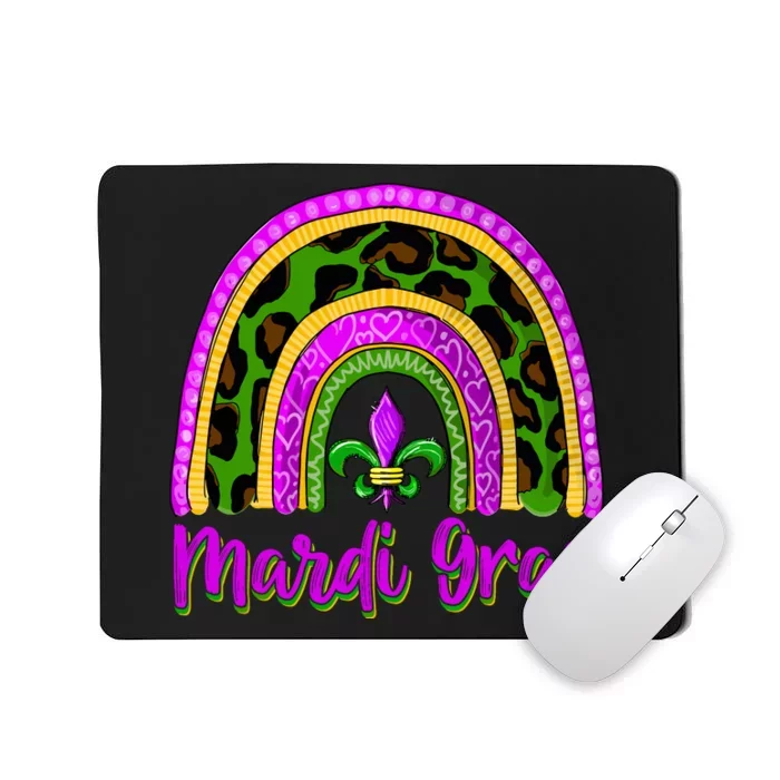 Funny Mardi Gras Parade Outfit Jester Rainbow Wo Girl Mousepad