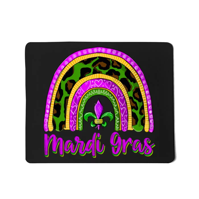 Funny Mardi Gras Parade Outfit Jester Rainbow Wo Girl Mousepad