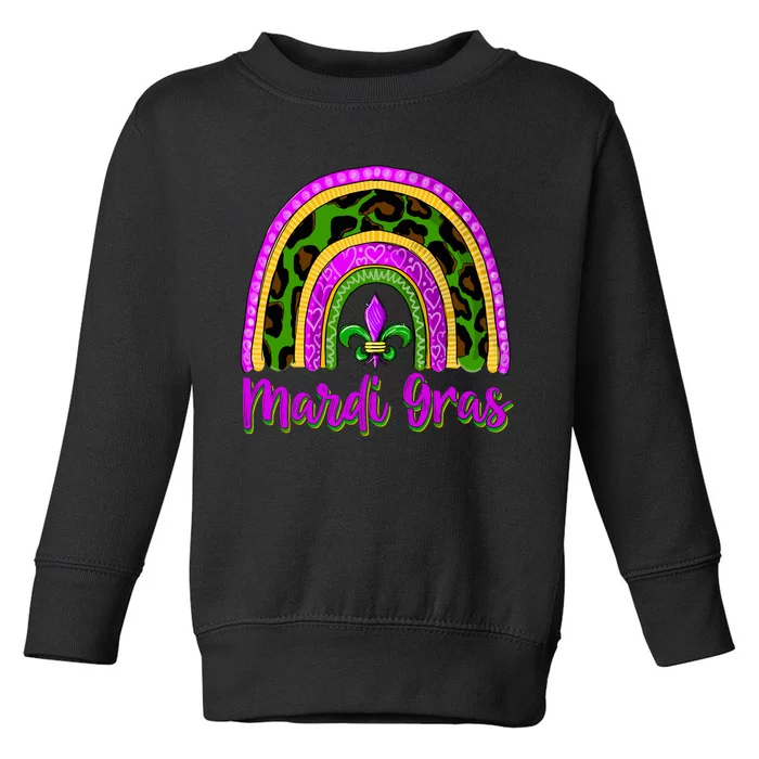 Funny Mardi Gras Parade Outfit Jester Rainbow Wo Girl Toddler Sweatshirt