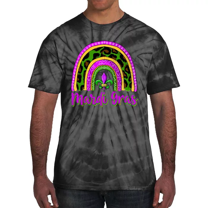 Funny Mardi Gras Parade Outfit Jester Rainbow Wo Girl Tie-Dye T-Shirt