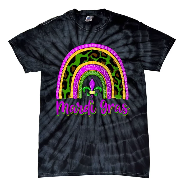 Funny Mardi Gras Parade Outfit Jester Rainbow Wo Girl Tie-Dye T-Shirt