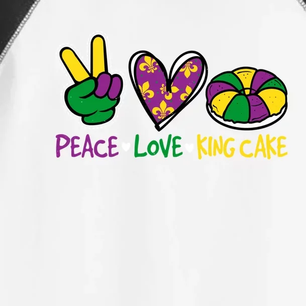 Funny Mardi Gras Festival Party Peace Love King Cake Gift Toddler Fine Jersey T-Shirt