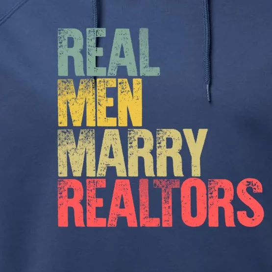 Funny Marriage Gift Real Marry Realtors Groom Gift Performance Fleece Hoodie