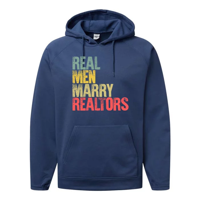 Funny Marriage Gift Real Marry Realtors Groom Gift Performance Fleece Hoodie