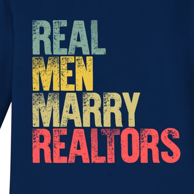 Funny Marriage Gift Real Marry Realtors Groom Gift Baby Long Sleeve Bodysuit