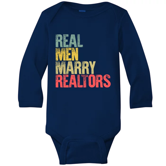 Funny Marriage Gift Real Marry Realtors Groom Gift Baby Long Sleeve Bodysuit