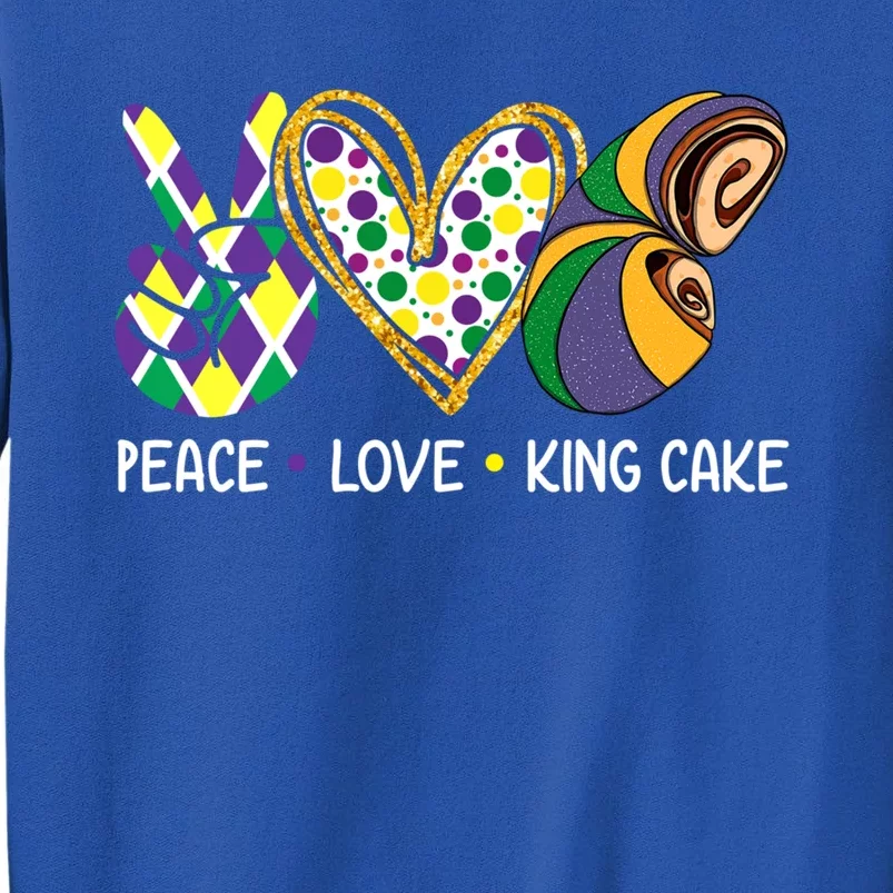 Funny Mardi Gras Festival Peace Love King Cake Party Gift Sweatshirt