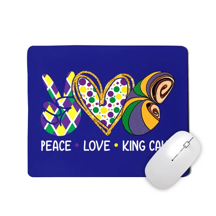 Funny Mardi Gras Festival Peace Love King Cake Party Gift Mousepad