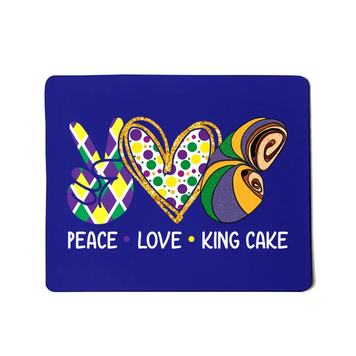 Funny Mardi Gras Festival Peace Love King Cake Party Gift Mousepad