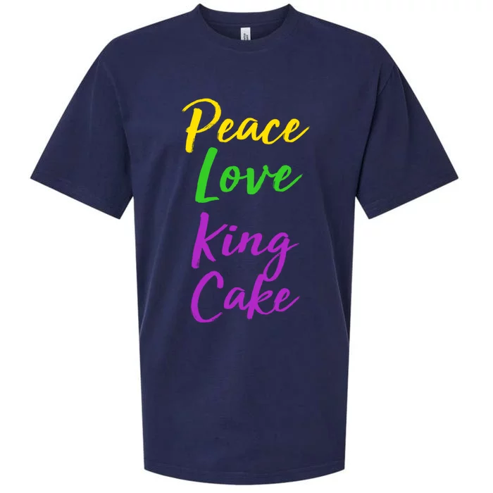 Funny Mardi Gras Funny Gift Party Quote Cute Peace Love King Cake Gift Sueded Cloud Jersey T-Shirt