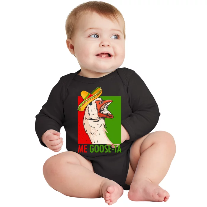 Funny Me Goose Ta Pun For Mexican Poultry Farmer Baby Long Sleeve Bodysuit